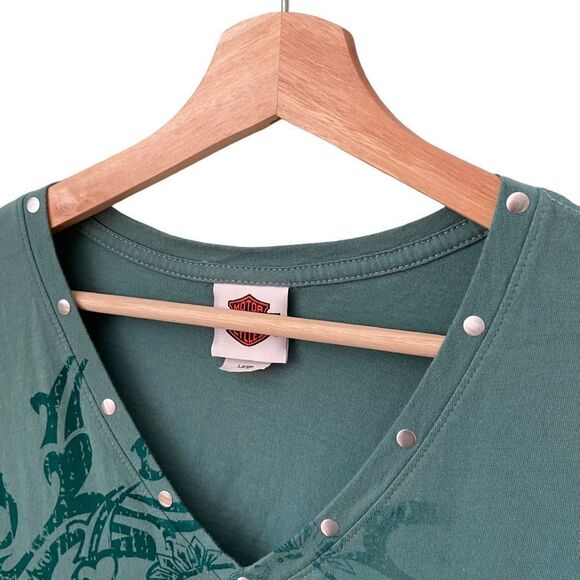 Barnett Harley-Davidson Basic V-neck Tee El Paso, Texas in Size Medium - Picture 3 of 8